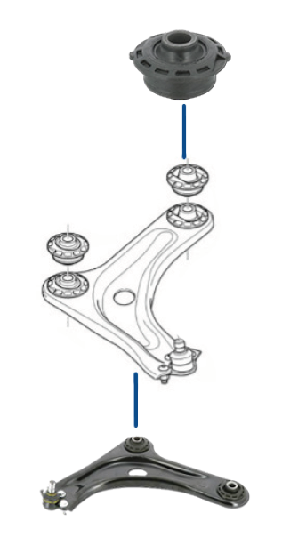 MOOG - Plastic to Metal Bush - Citroën C2 and C3 Plastic-Tube Bushes