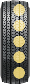 Cupped tire wear icon.