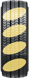 Diagonal tire wear icon.