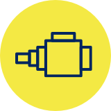 Alternator Icon on Yellow Background Alternator Icon on Yellow Background