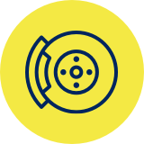 Brakes Icon on Yellow Background