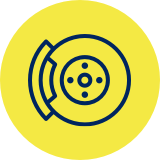 Brakes Icon on Yellow Background Brakes Icon on Yellow Background