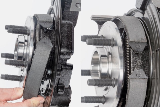 hub-assembly-install-step-3-rotate-shoe-on-kunckle hub-assembly-install-step-3-rotate-shoe-on-kunckle