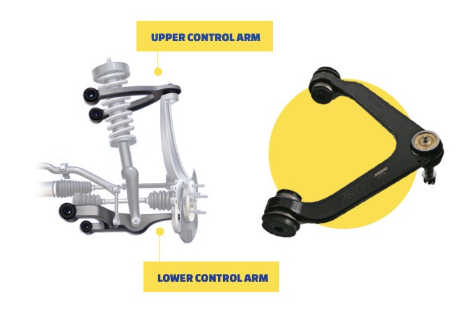 Diagram of control arm placement on the vehicle