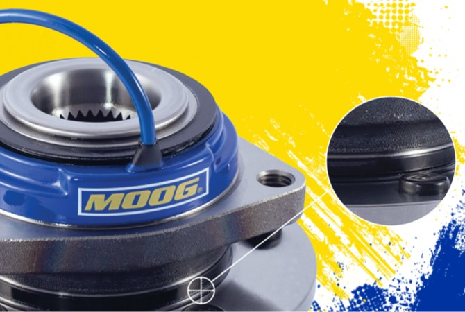 moog-hub-assembly-grime-defense-outboard-seal MOOG hub assembly with callout on outboard seal